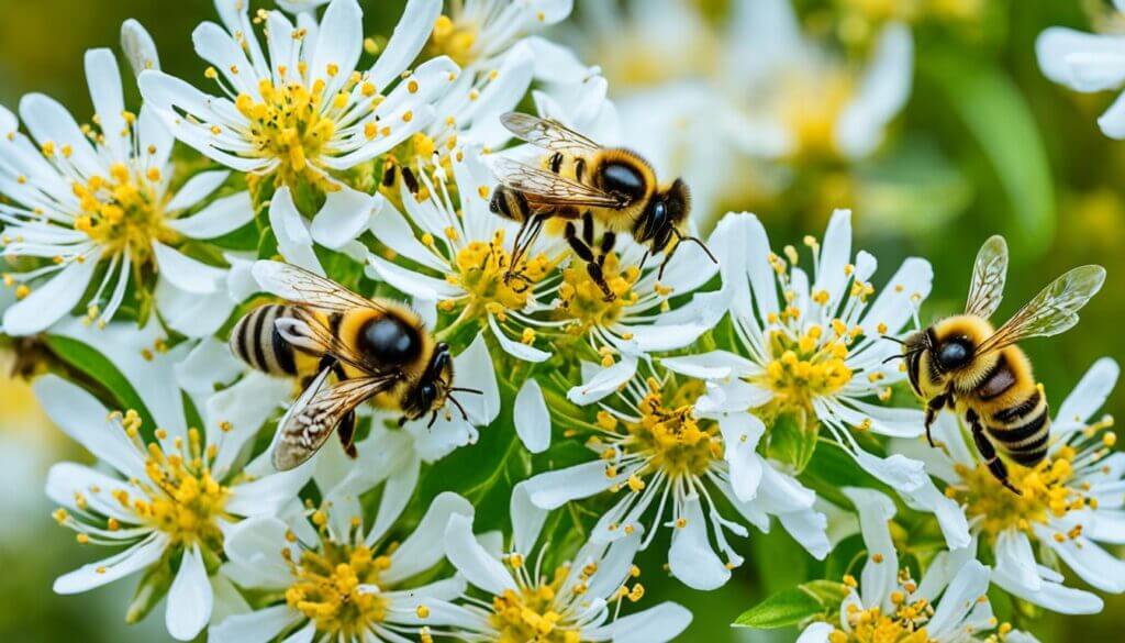 Busy bees on Manuka flowers