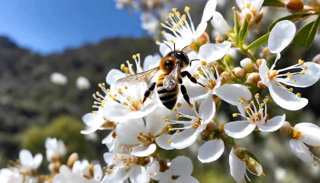 Manuka flowers with honey