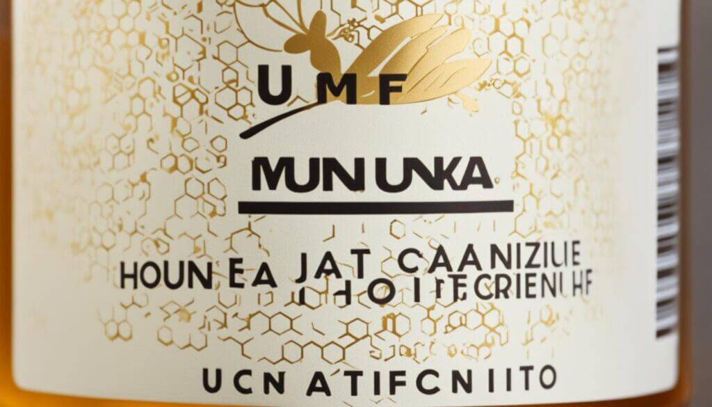 Manuka honey jar with UMF certification label