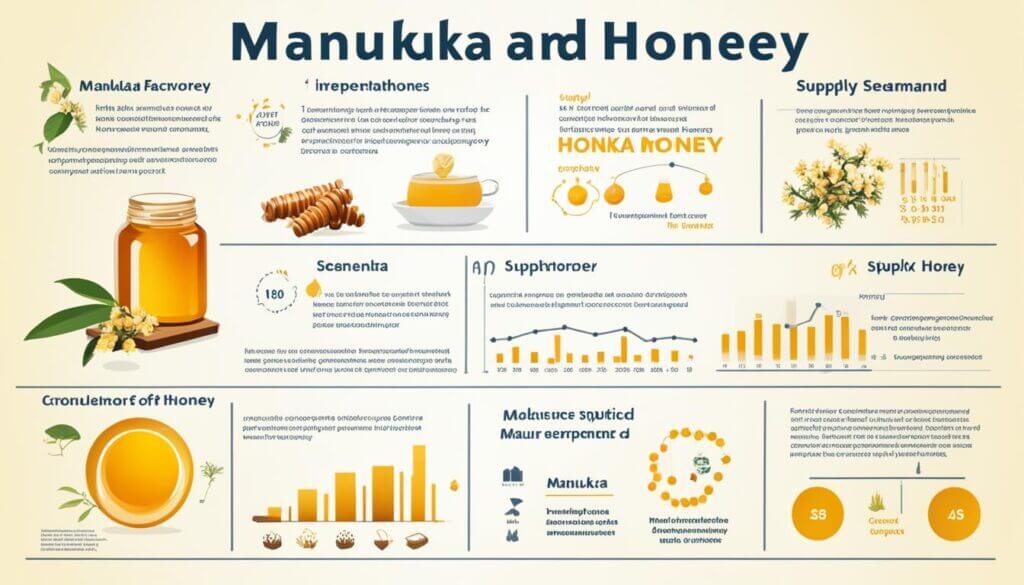 Manuka honey supply and demand infographics