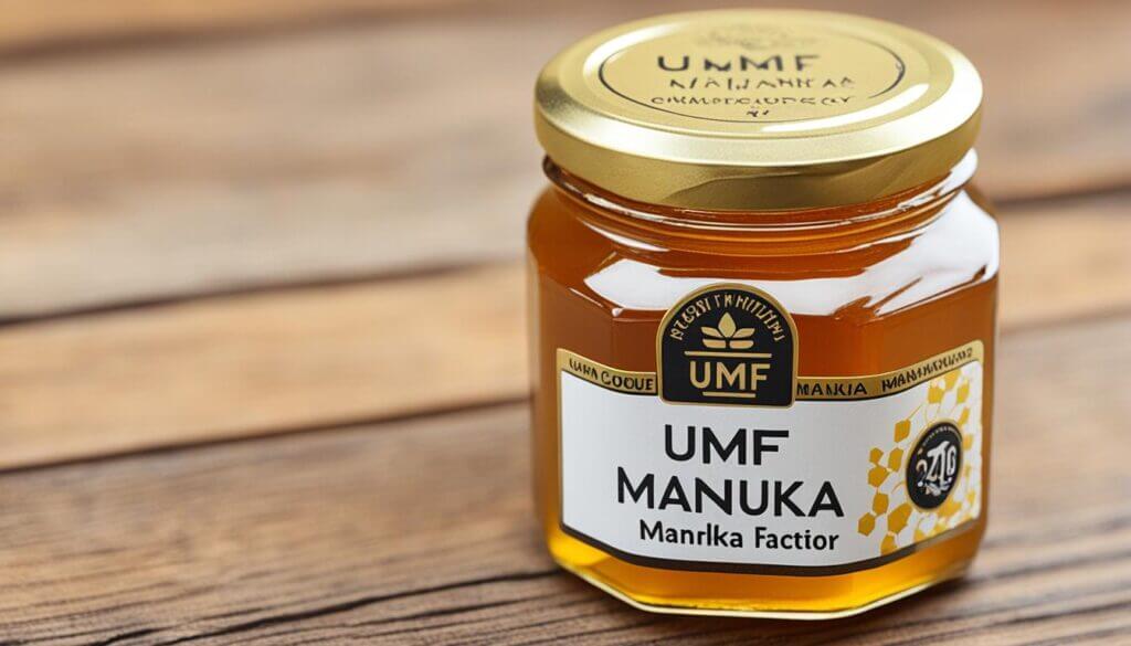 Unique Manuka Factor Label on New Zealand Manuka Honey Jar